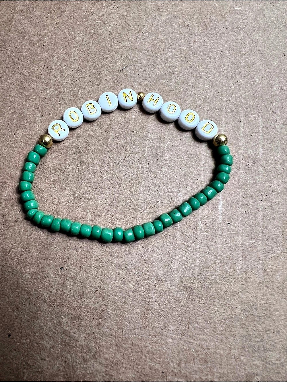Robin Hood Beaded Bracelet Green & White